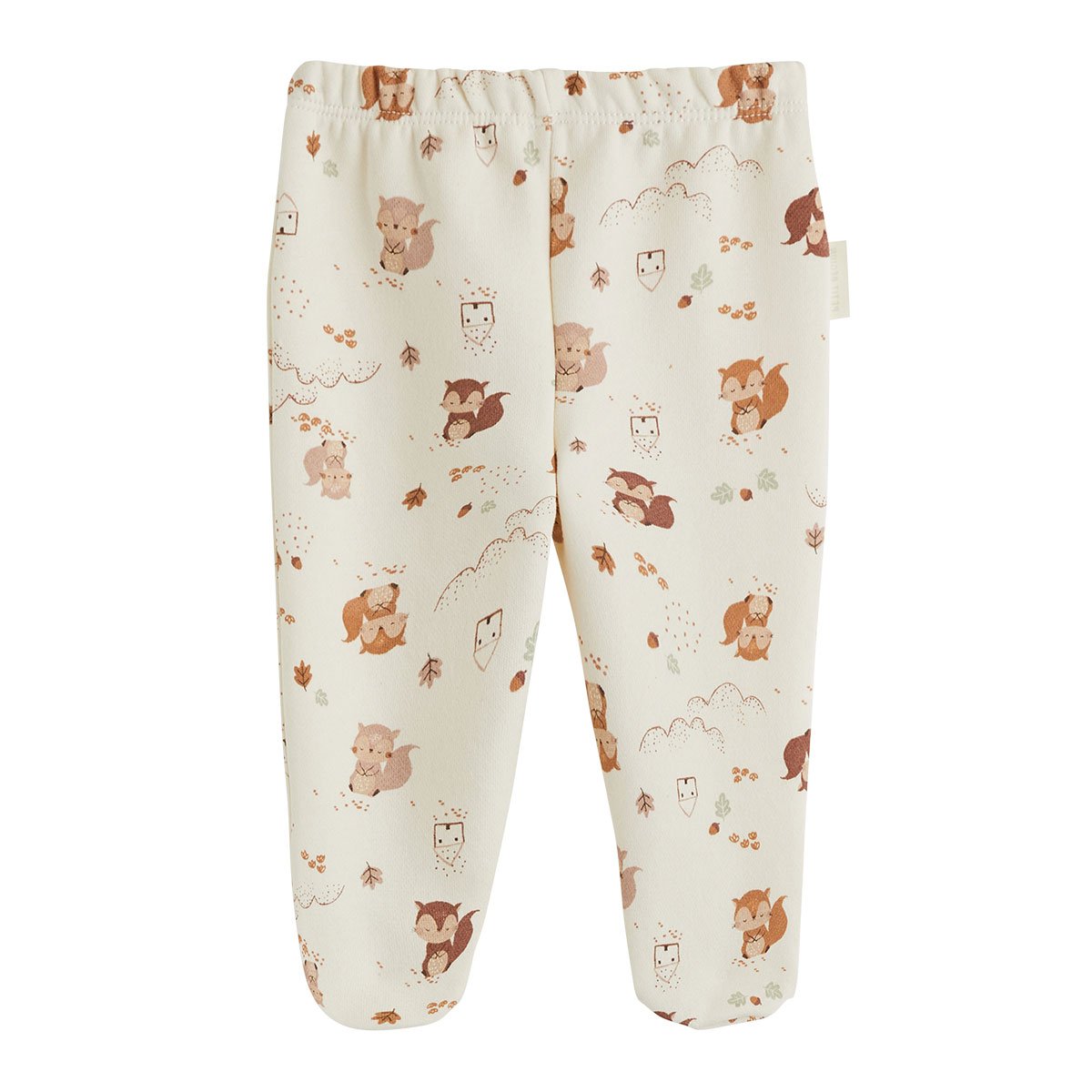 Ensemble bébé gilet croisé et pantalon avec pieds en molleton Caramel ecru, PETIT BEGUIN