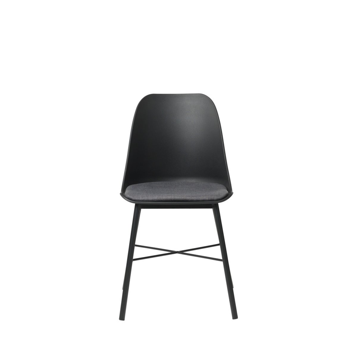 Lot de 2 chaises en plastique et métal- CURVI noir, DRAWER