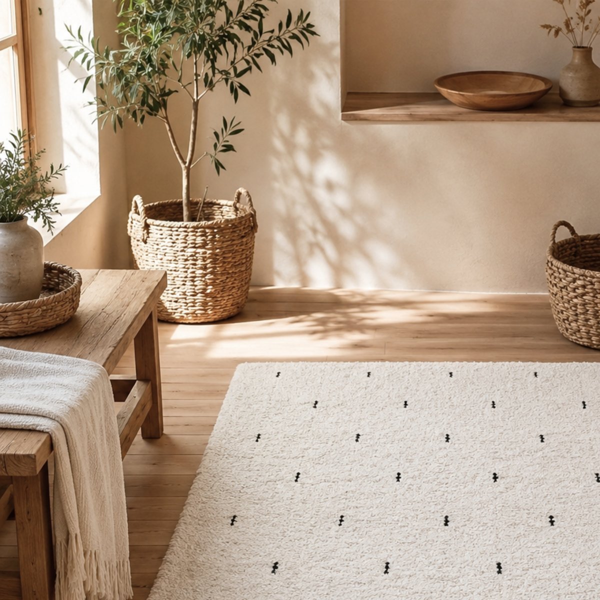 Tapis de couloir 100% coton traits naturel, OPJET