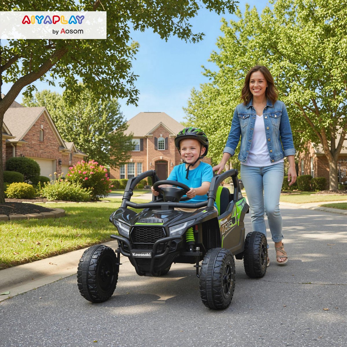 UTV électrique pour enfants PP Noir noir, AIYAPLAY