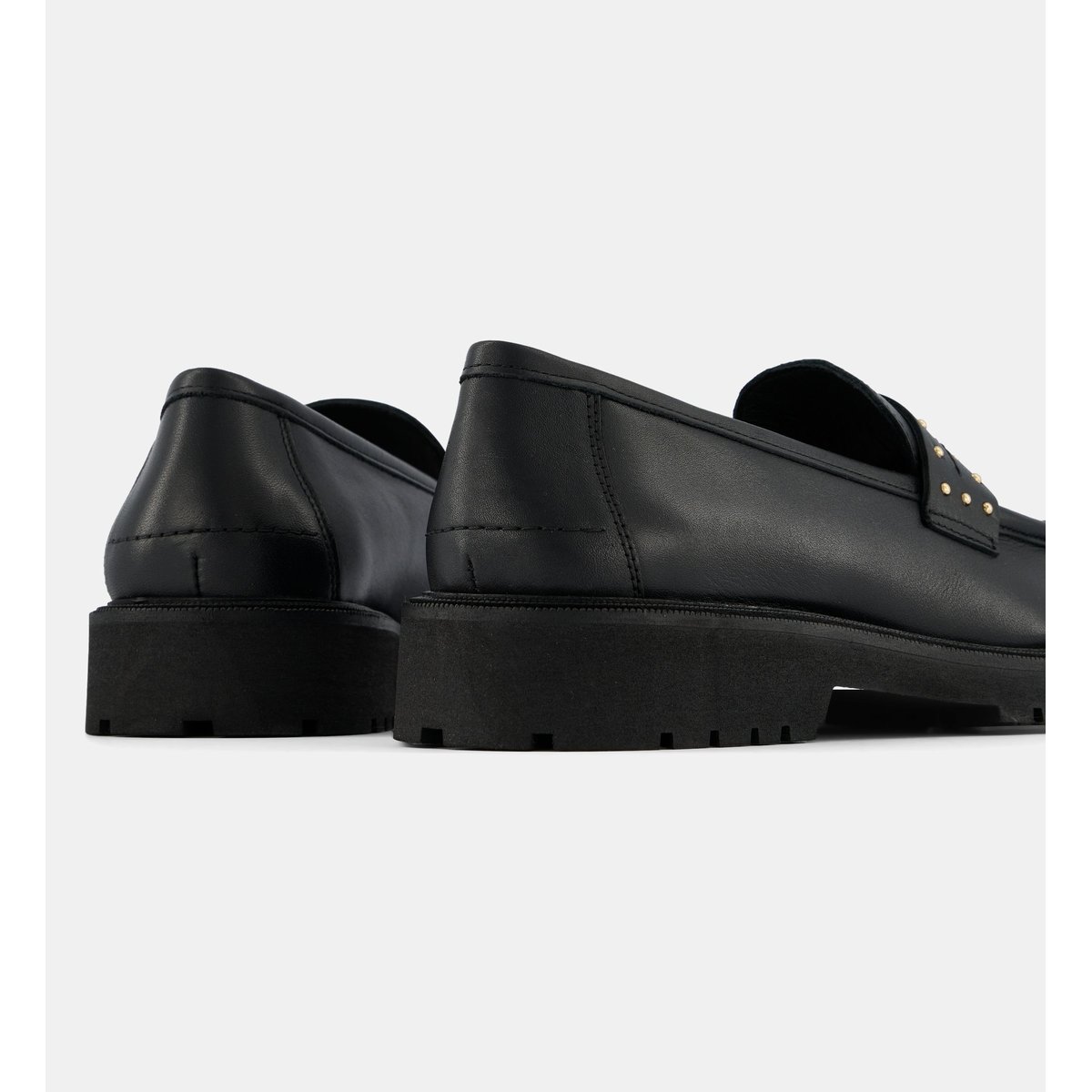 Mocassins avec studs charlize cuir noir, GALERIES LAFAYETTE