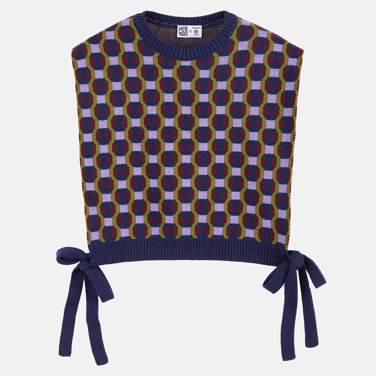 Graphic merino wool sleeveless jumper multi-coloured, LA REDOUTE X MAZORCAS