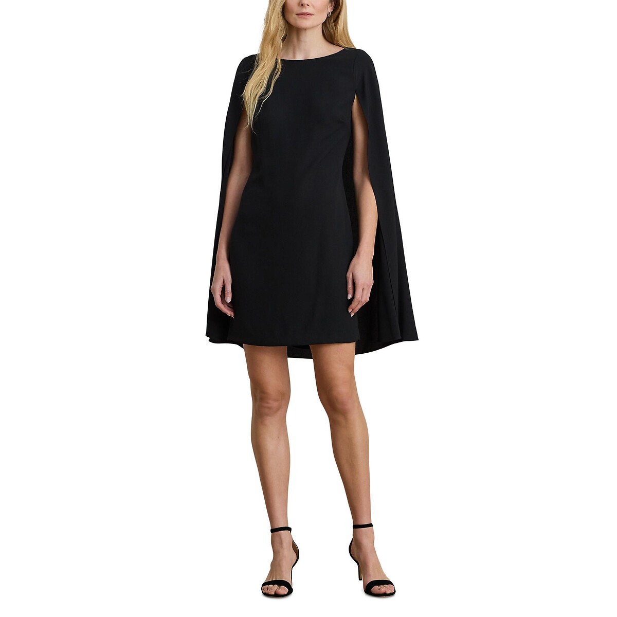 Robe courte cocktail col bateau cape PETRA noir, LAUREN RALPH LAUREN