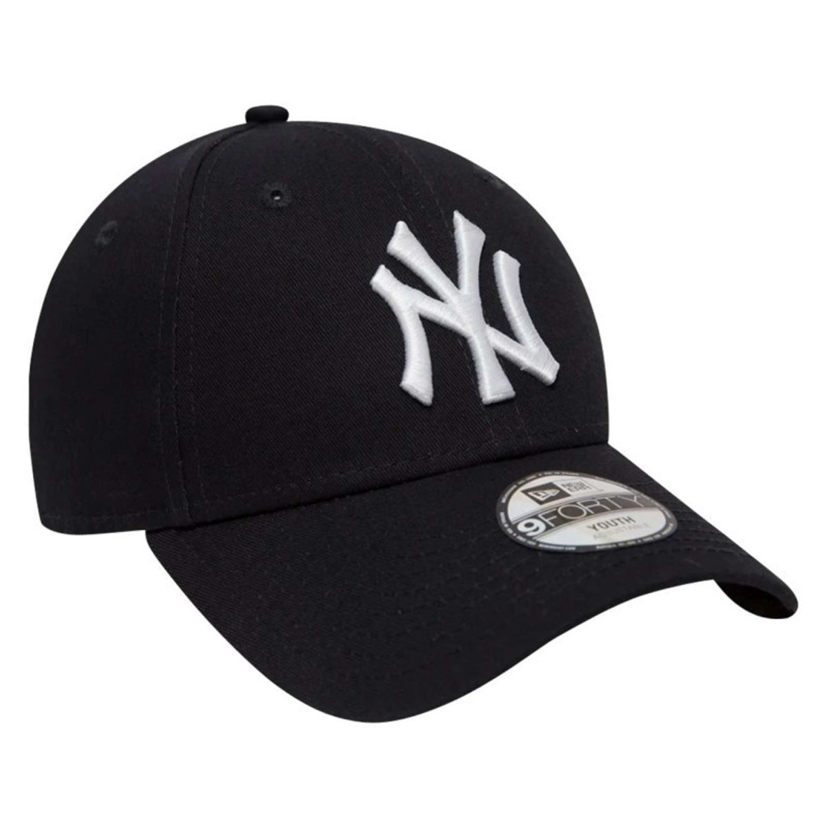 Casquette League Basic 9Forty en coton marine unie avec une coupe strapback et des inscriptions ""NY"" brodées marine, NEW ERA