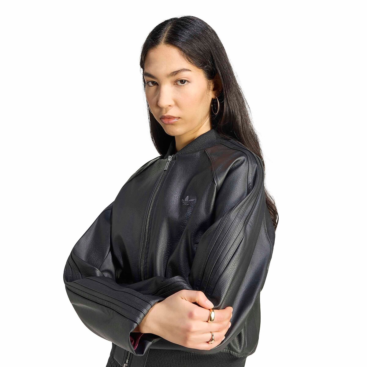 Veste en simili cuir SUPERSTAR noir, adidas Originals