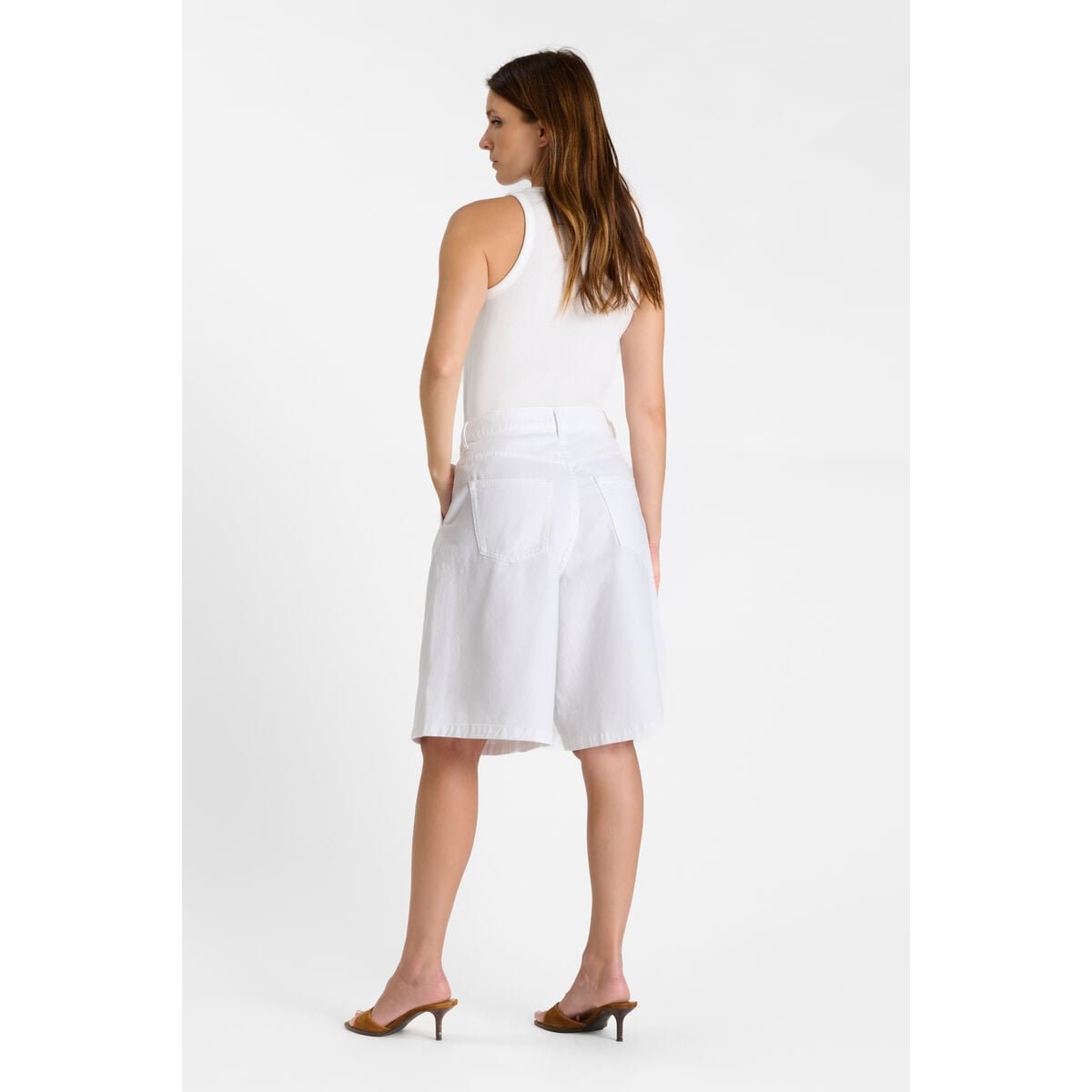 Bermuda short en jeans LOVA white, LE TEMPS DES CERISES