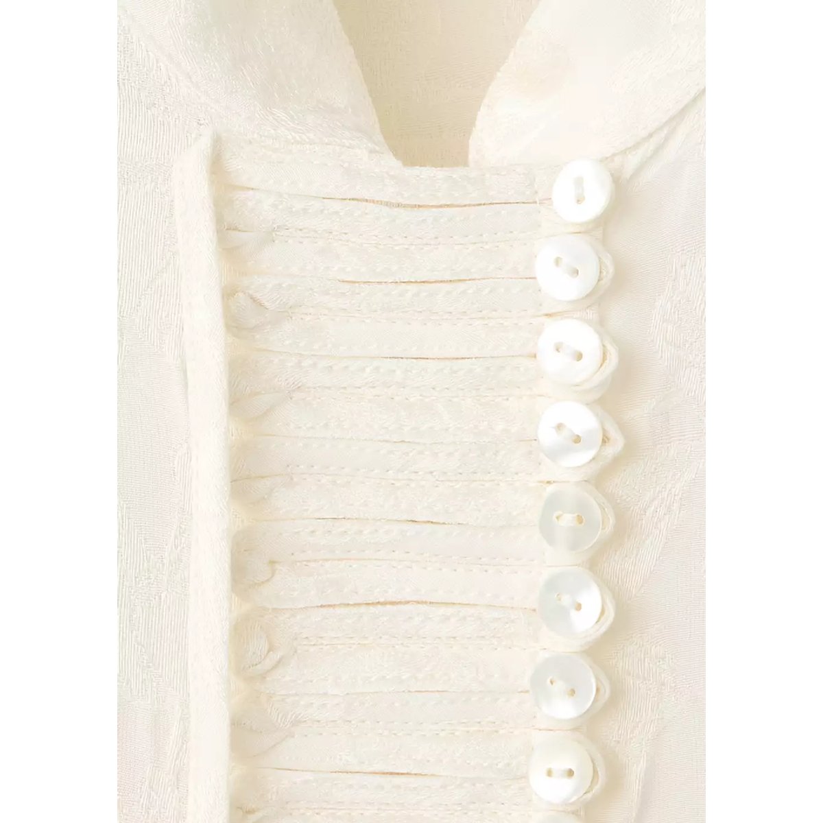 Blouse jacquard avec boutons blanc cassé, MANGO