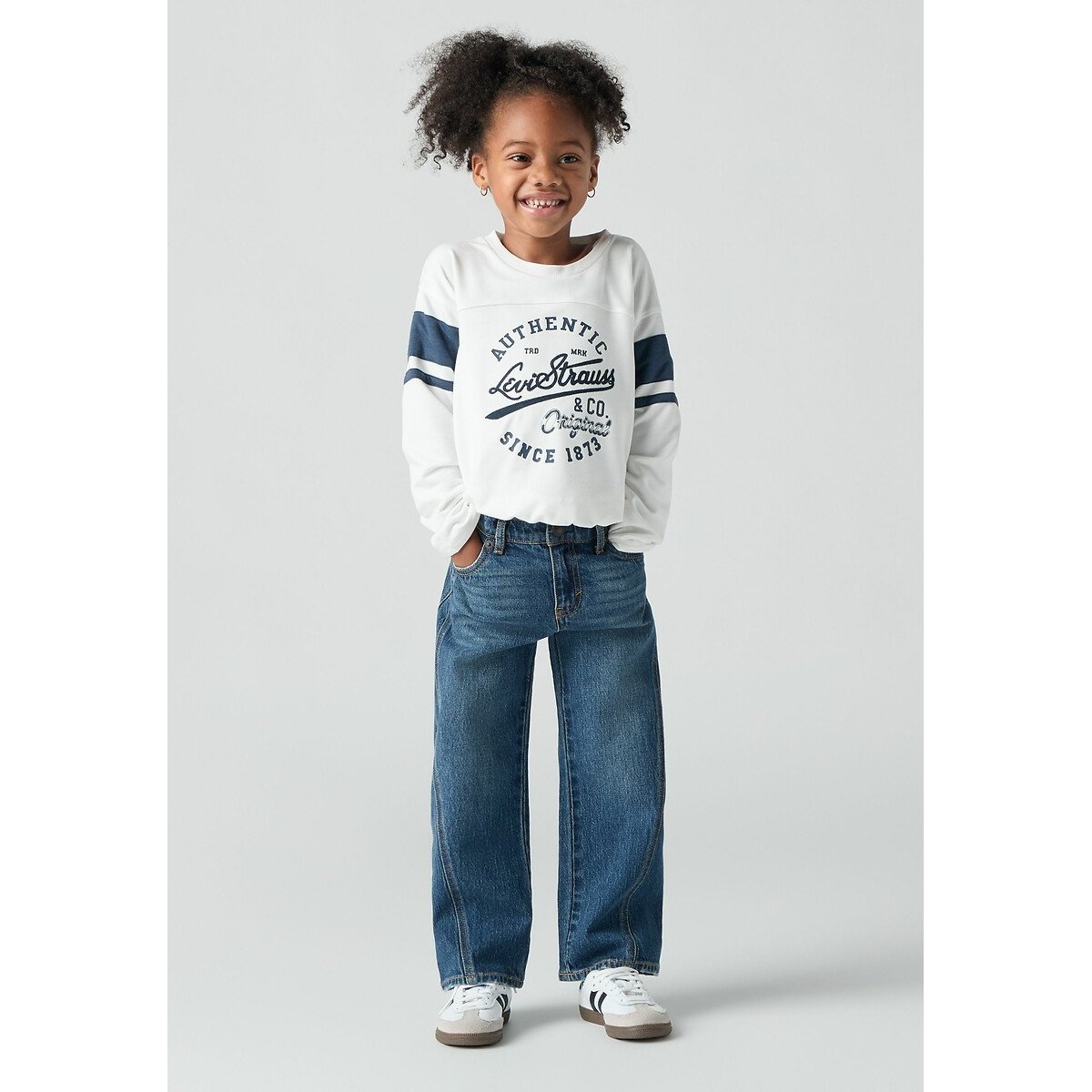 Weite Jeans mit Naht vorne in der Mitte des Beins blue washed, LEVI'S KIDS