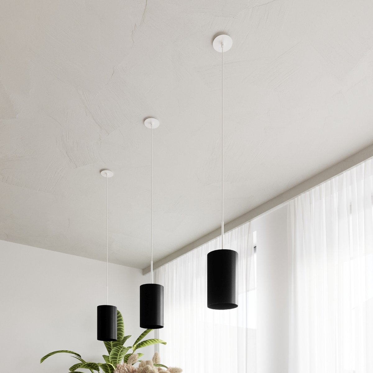Lustre Tissu Noir E27 5 Otto noir, EDEN