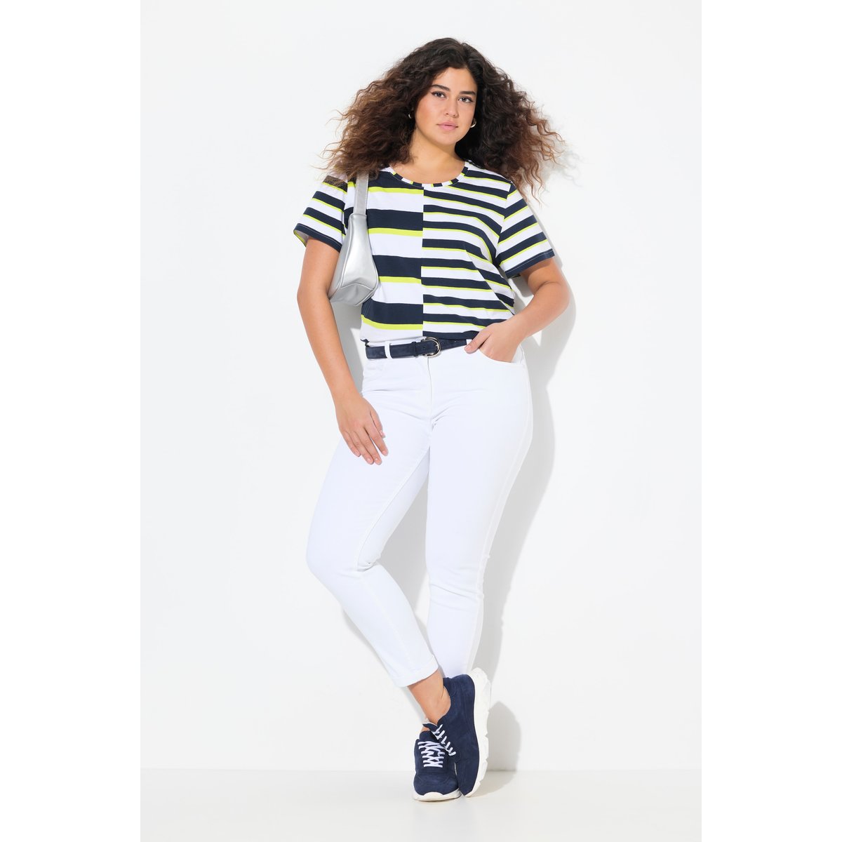 Jean Sarah. Jambe slim et taille confortable blanc neige, ULLA POPKEN