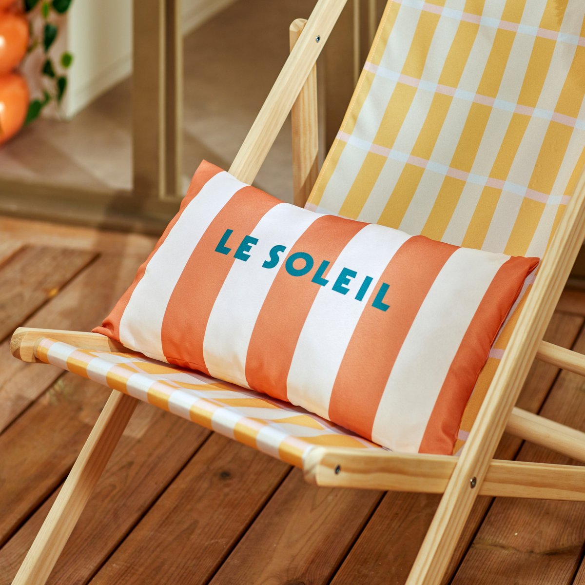 Coussin d'extérieur déhoussable déperlant POOLSIDE terracotta, ATMOSPHERA
