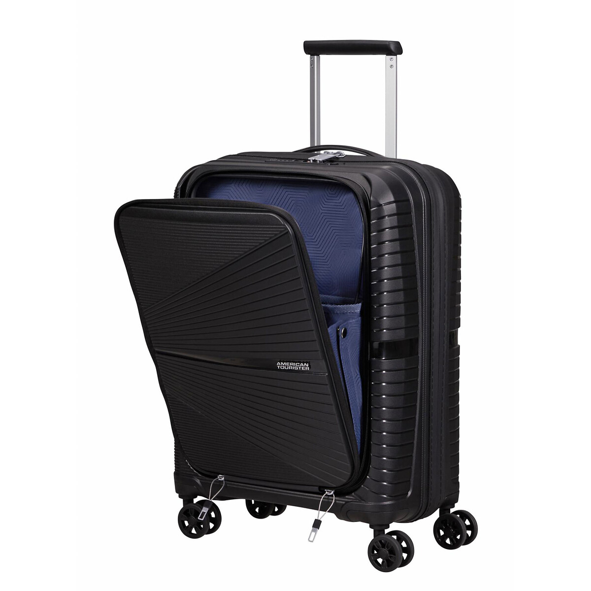 AIRCONIC Mala de Cabine Superleve, 55cm, 4 Rodas, da AMERICAN TOURISTER preto , AMERICAN TOURISTER