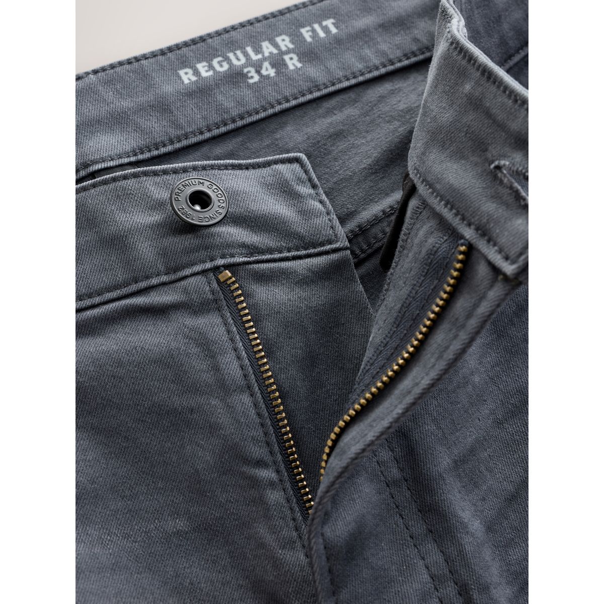 Jean stretch classique coupe regular fuselée gris fusain, NEXT