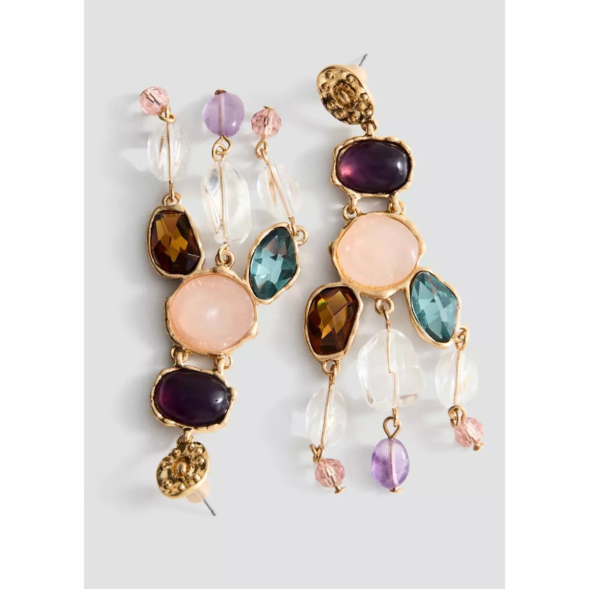 Boucles d'oreilles pendantes pierre or, MANGO