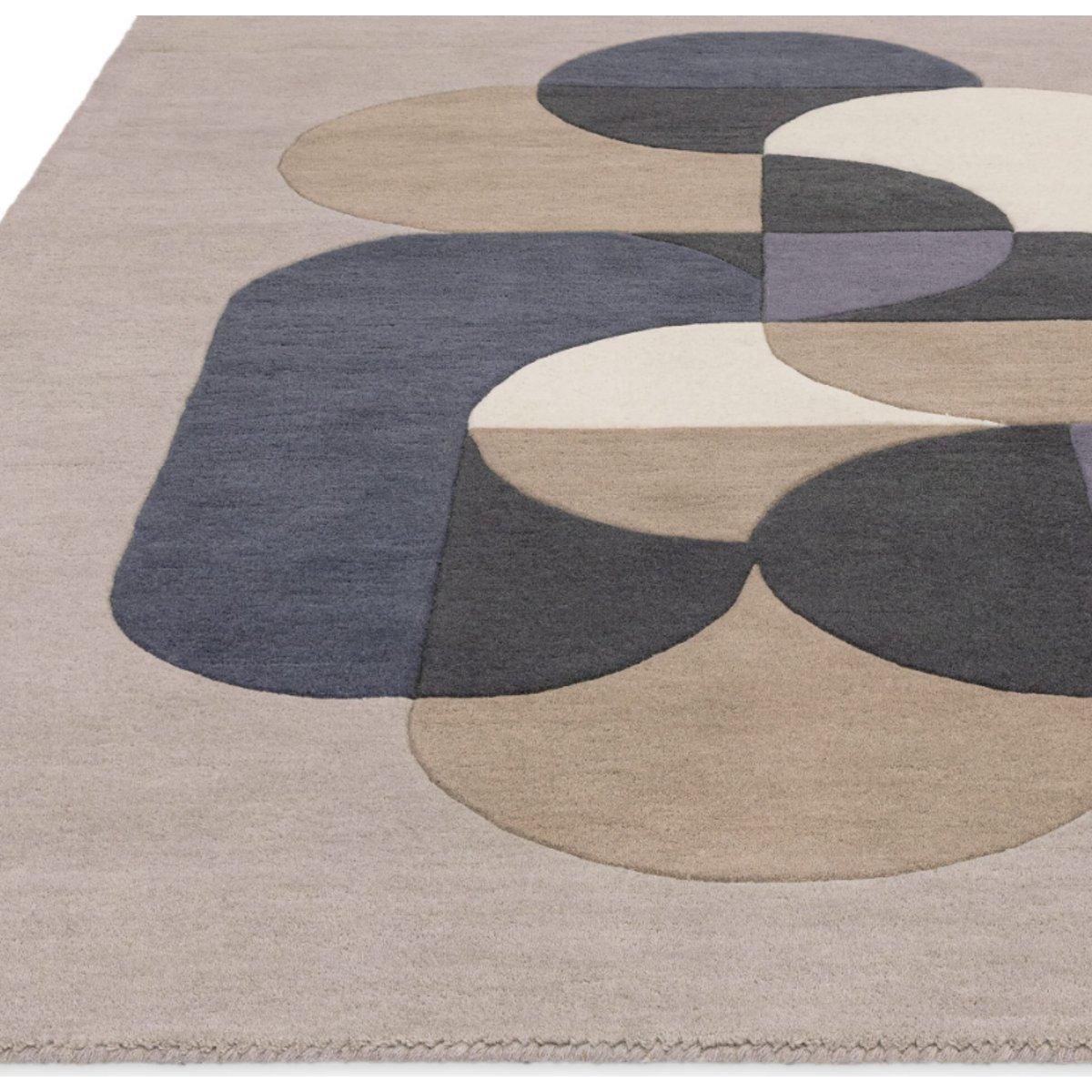 Tapis tufté main en laine SEPAL gris, NOVATREND