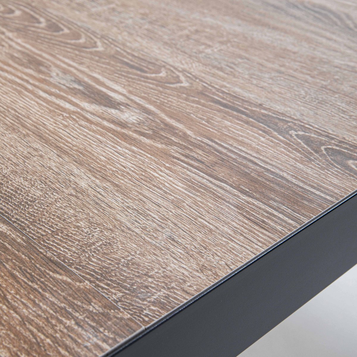 Table de jardin 6 places aluminium et céramique, TIVOLI bois clair, OVIALA