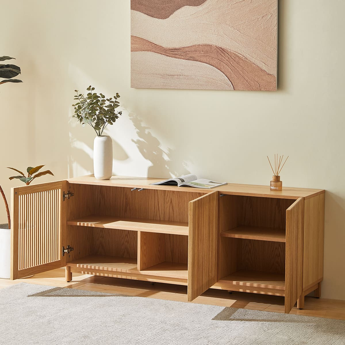 Buffet 3 portes bois/frêne - UMEA naturel, HOMIFAB