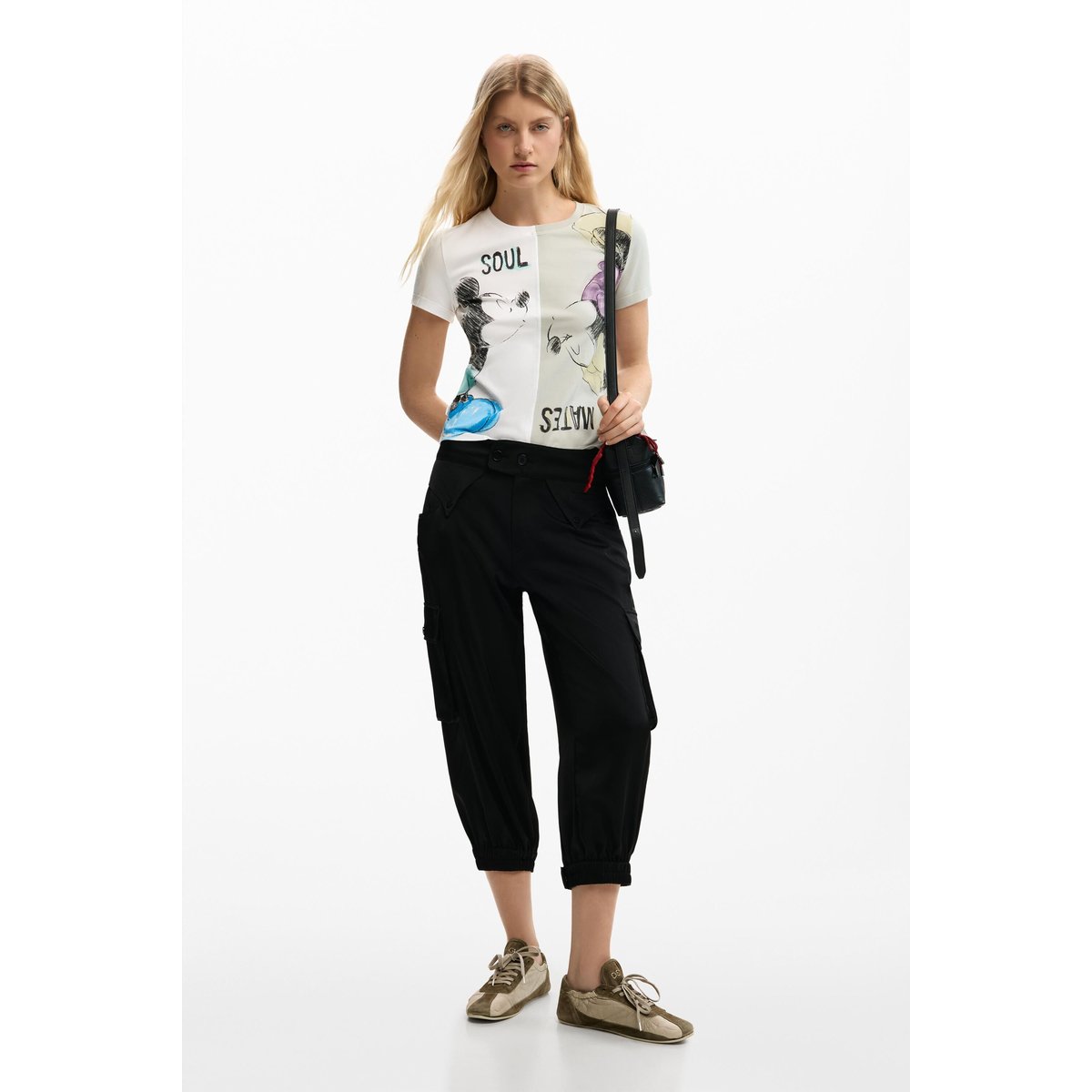 T-shirt mickey et minnie mouse™ kiss blanc, DESIGUAL