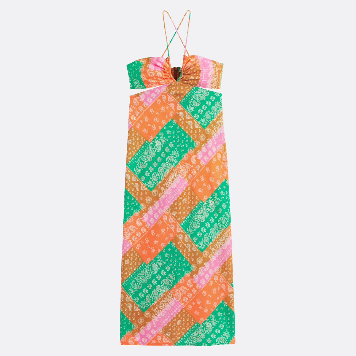 Bustierkleid mit Paisleyprint in Midilänge bunt bedruckt, LA REDOUTE COLLECTIONS