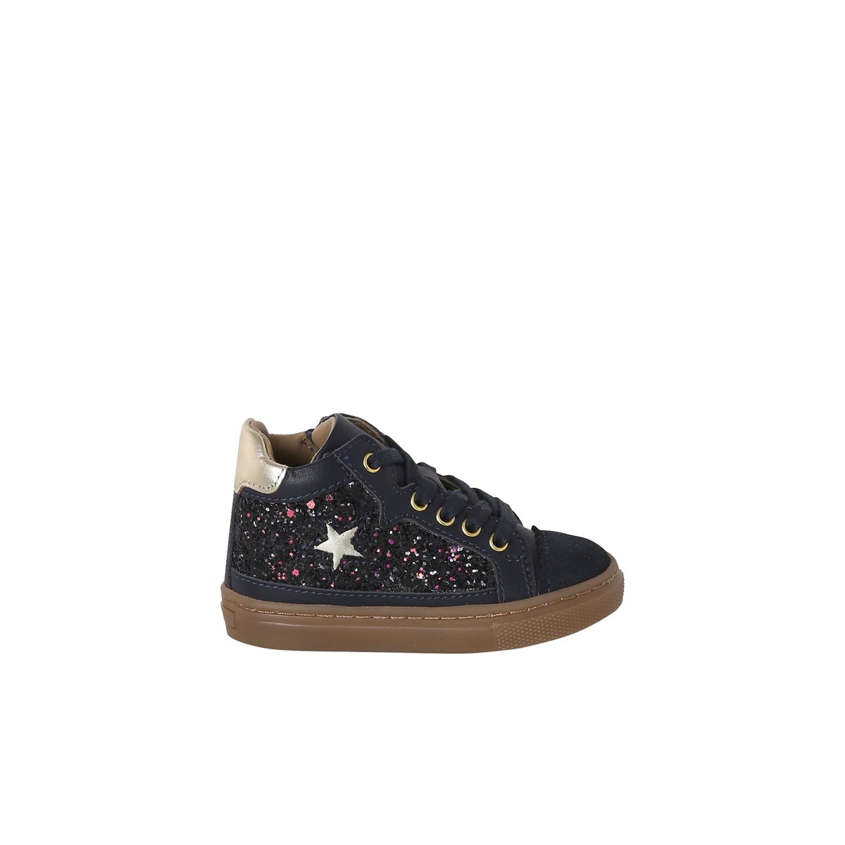 Baskets bébé cuir zippées marine, VERTBAUDET