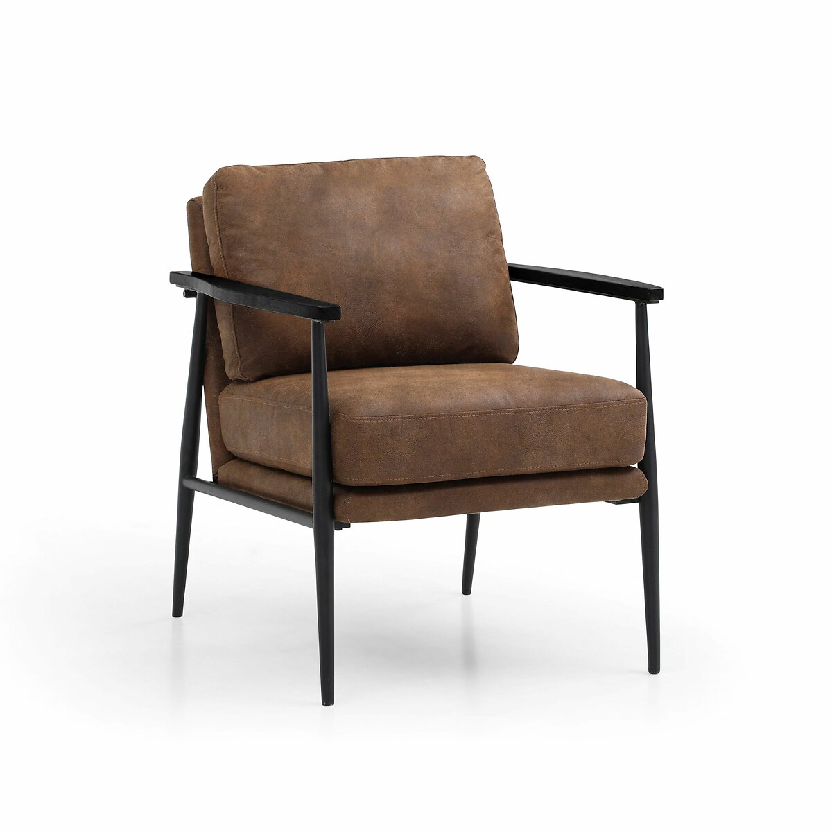 Tony Distressed Faux Leather Armchair tan, SO'HOME