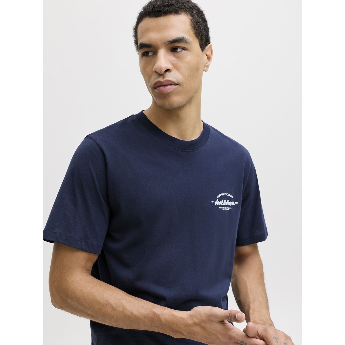 Short Sleeve T-Shirt navy blue, JACK & JONES