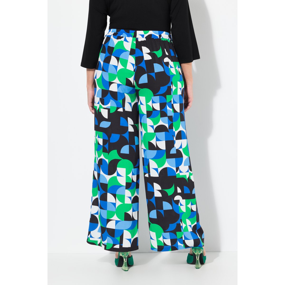 Pantalon dans un imprimé graphique vert naturel, ULLA POPKEN