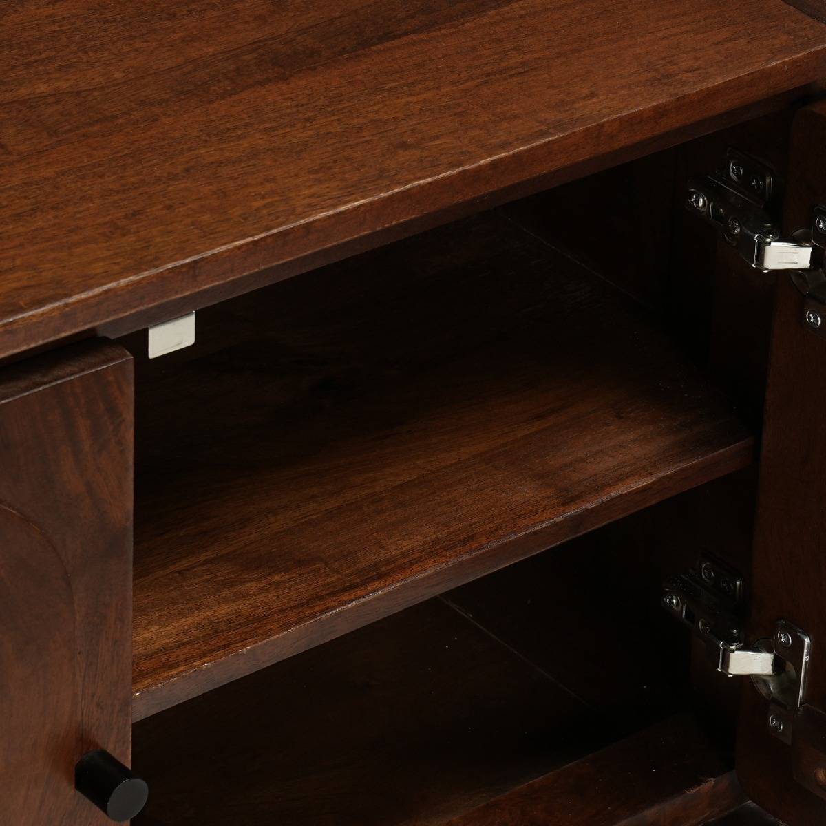 Meuble TV en bois de manguier MELORA bois foncé, MADE IN MEUBLES