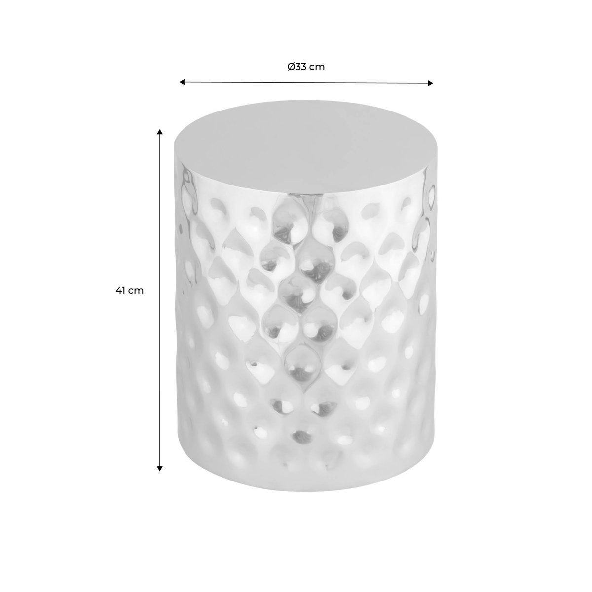 Table d'appoint, bout de canapé, table de chevet acier émaillé chromé Ø33 x H 41cm MIRA chromé, SWEEEK