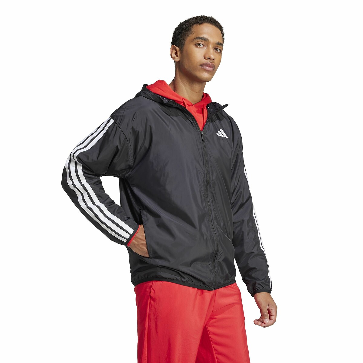 Giacca a vento Essentials a 3 bande nero , ADIDAS SPORTSWEAR