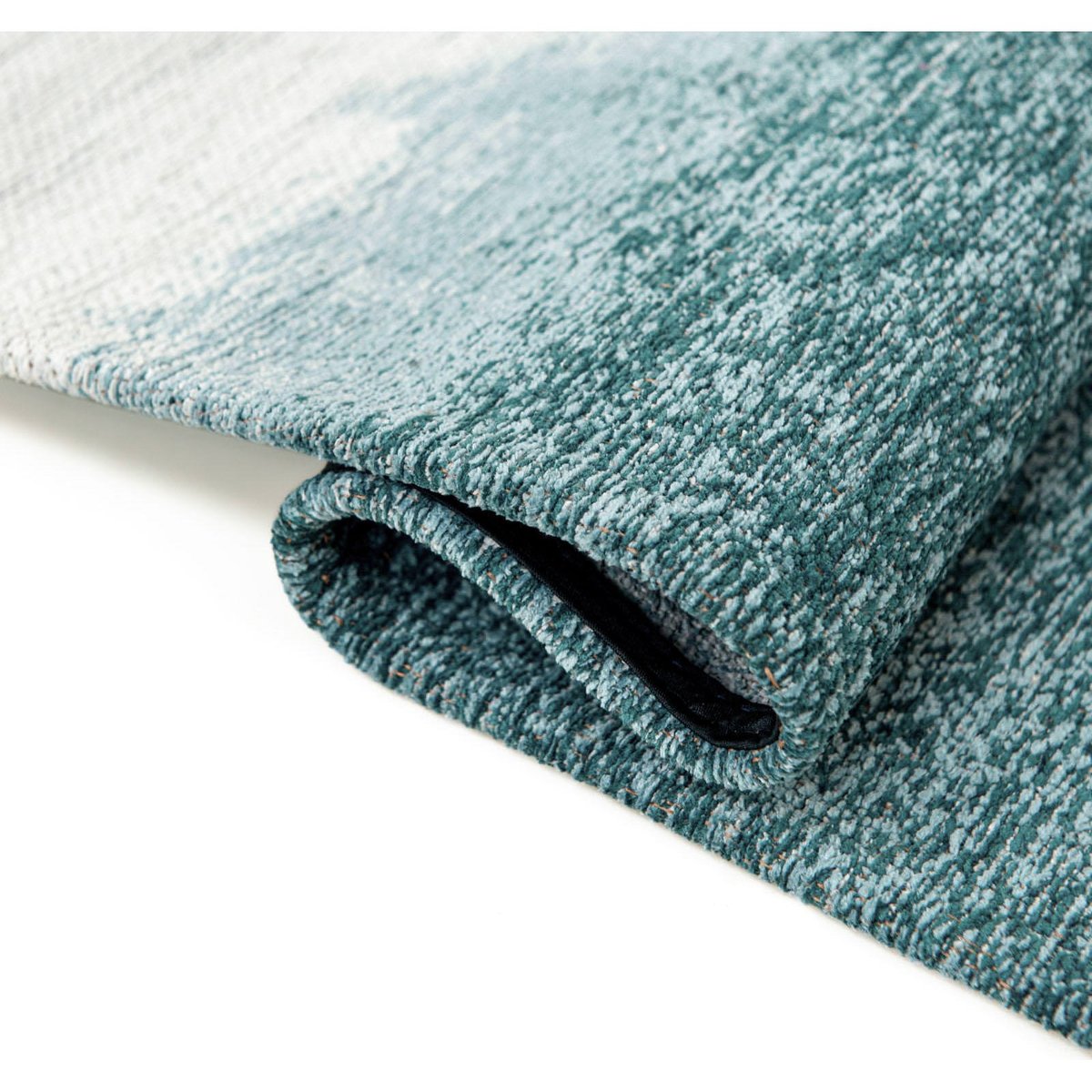 Tapis intérieur extérieur jacquard STORM bleu pétrole dégradé bleu clair, RECOLLECTION