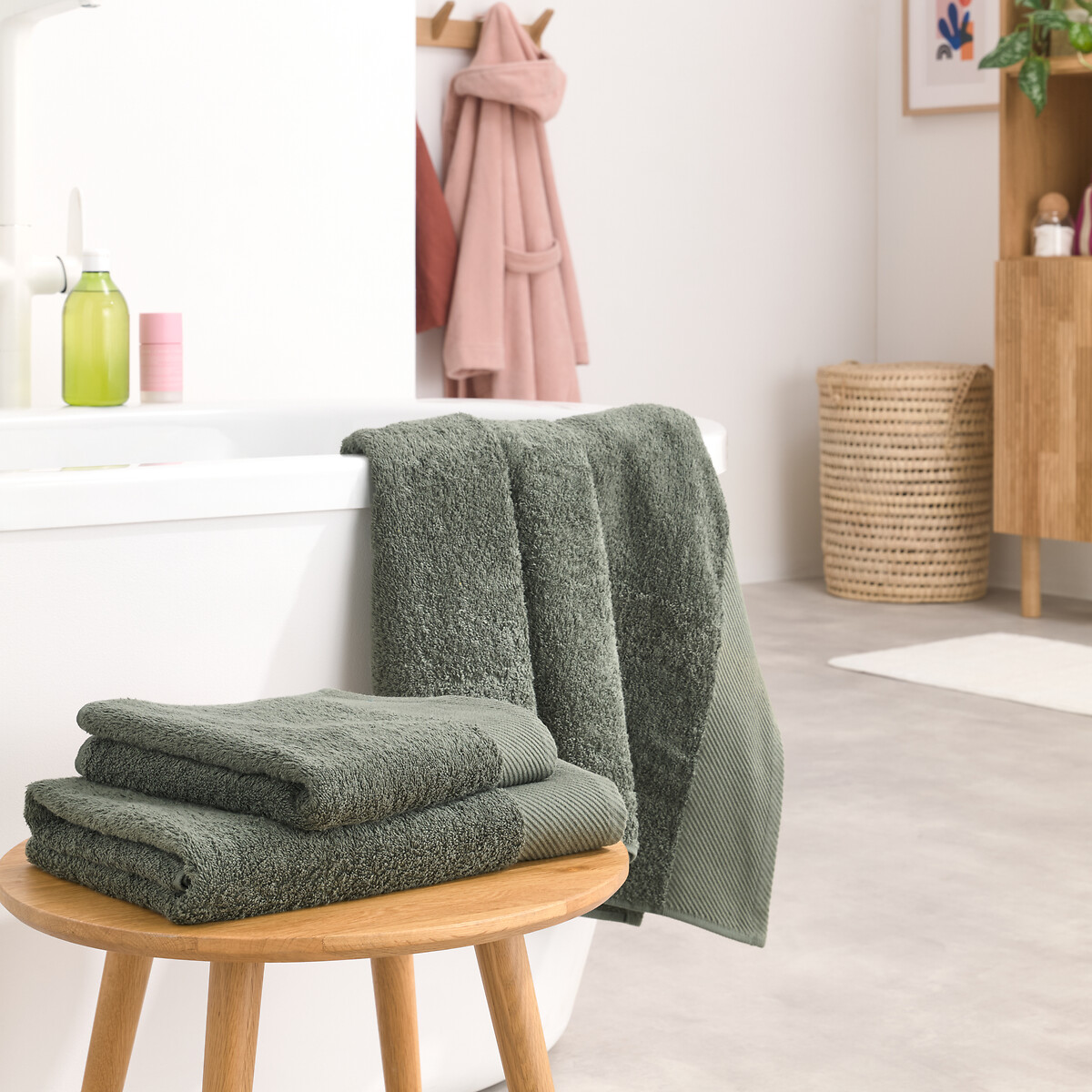 Telo da bagno tinta unita 500 g/m², Scenario kaki, LA REDOUTE INTERIEURS