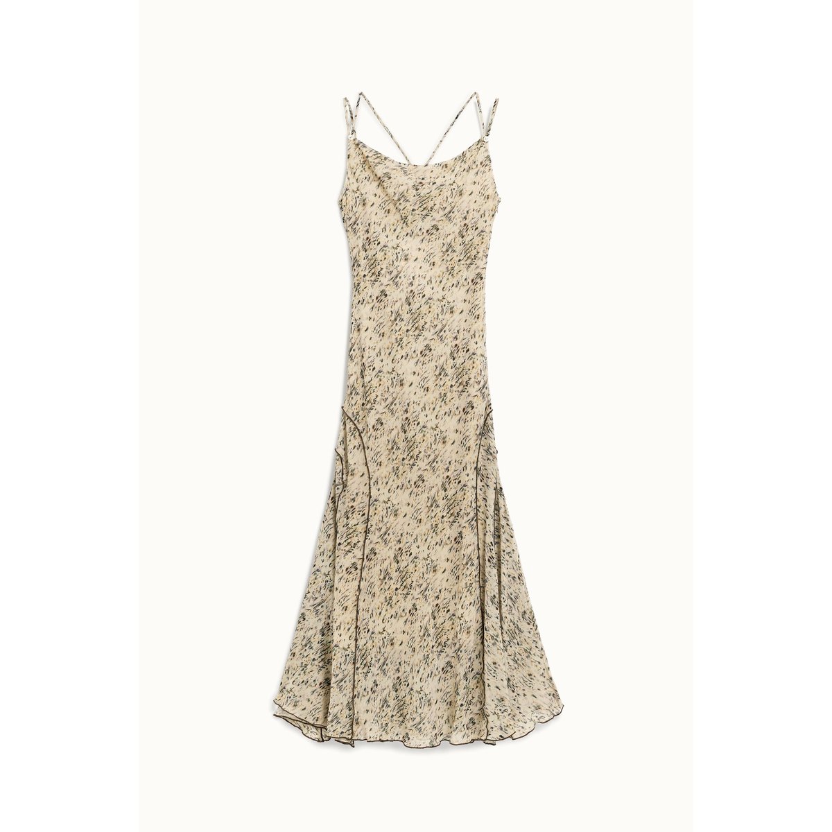 Robe midi champêtre beige, DESIGUAL