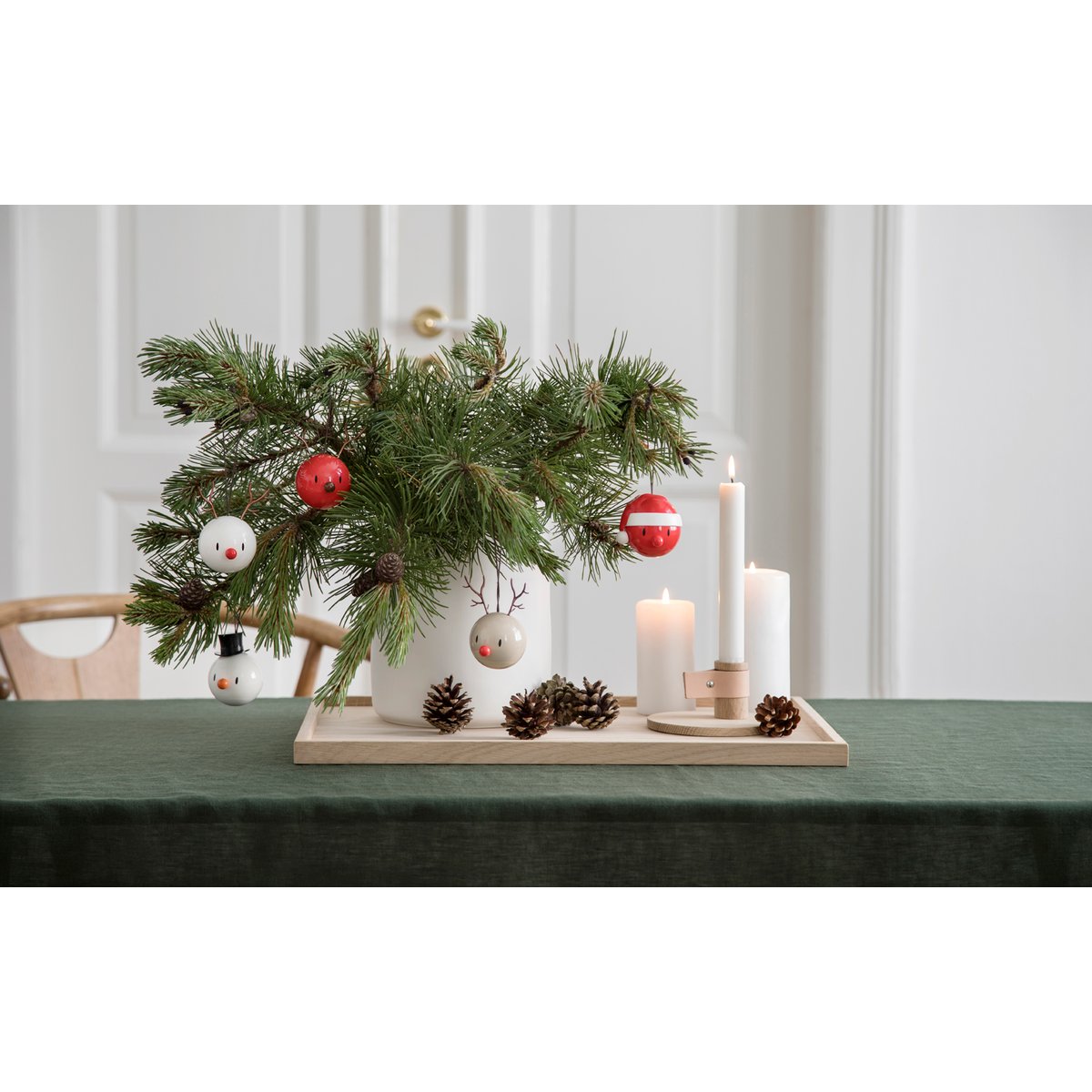 Décoration de Noël à suspendre RENNE BUMBLE blanc, HOPTIMIST