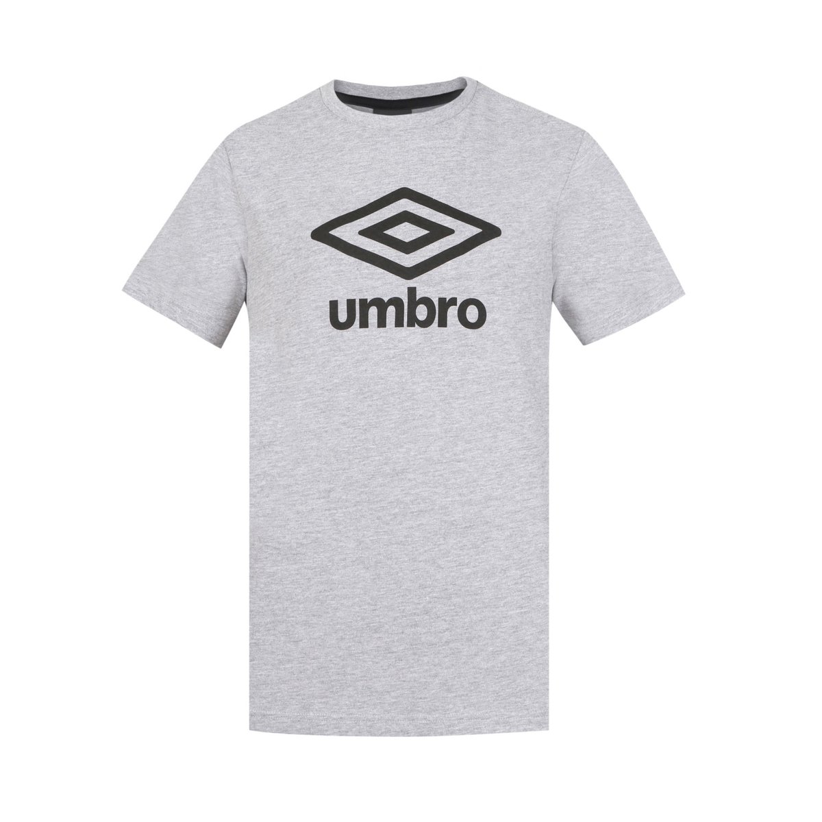 Tee shirt coton 160GSM gris clair chiné/noir, UMBRO