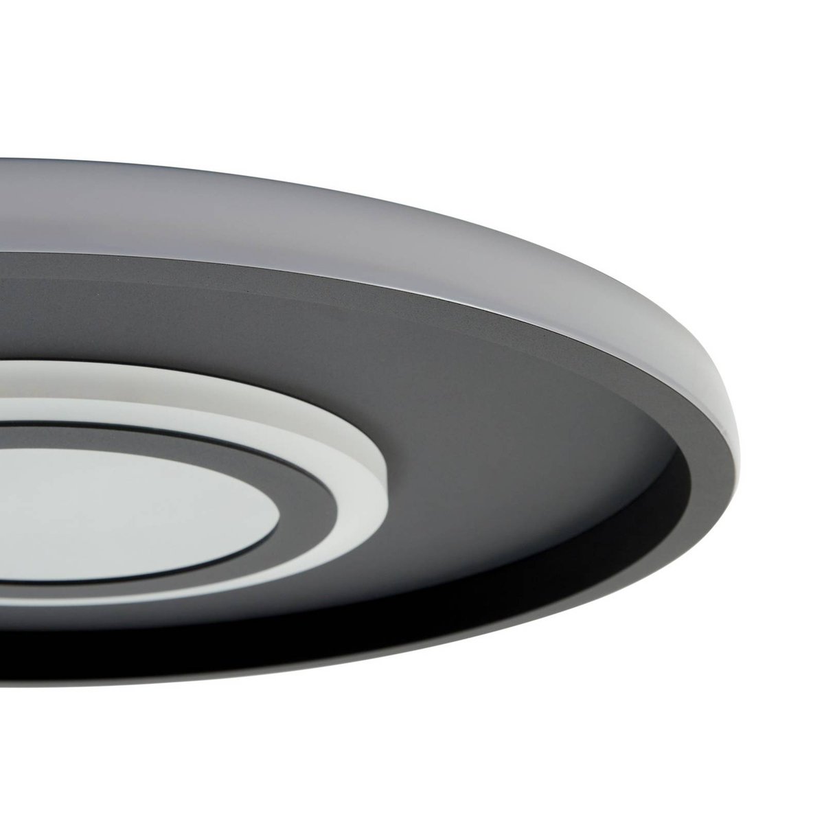 Plafonnier en métal moderneLED, Selian noir, blanc, transparent, LINDBY