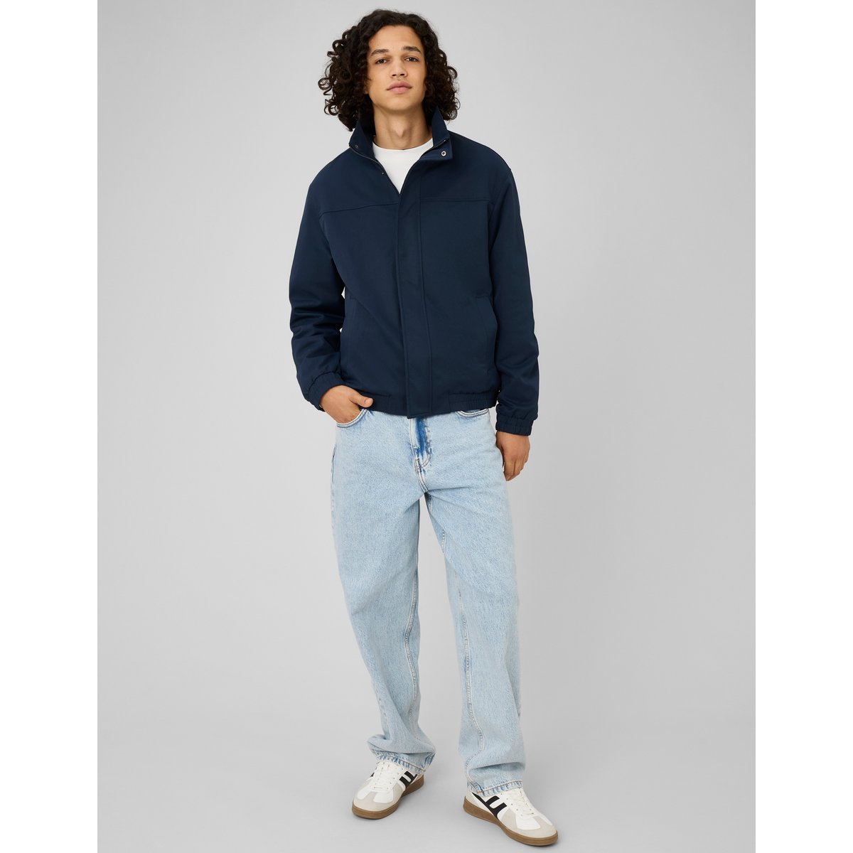 Veste zippée légère bleu foncé, BZB