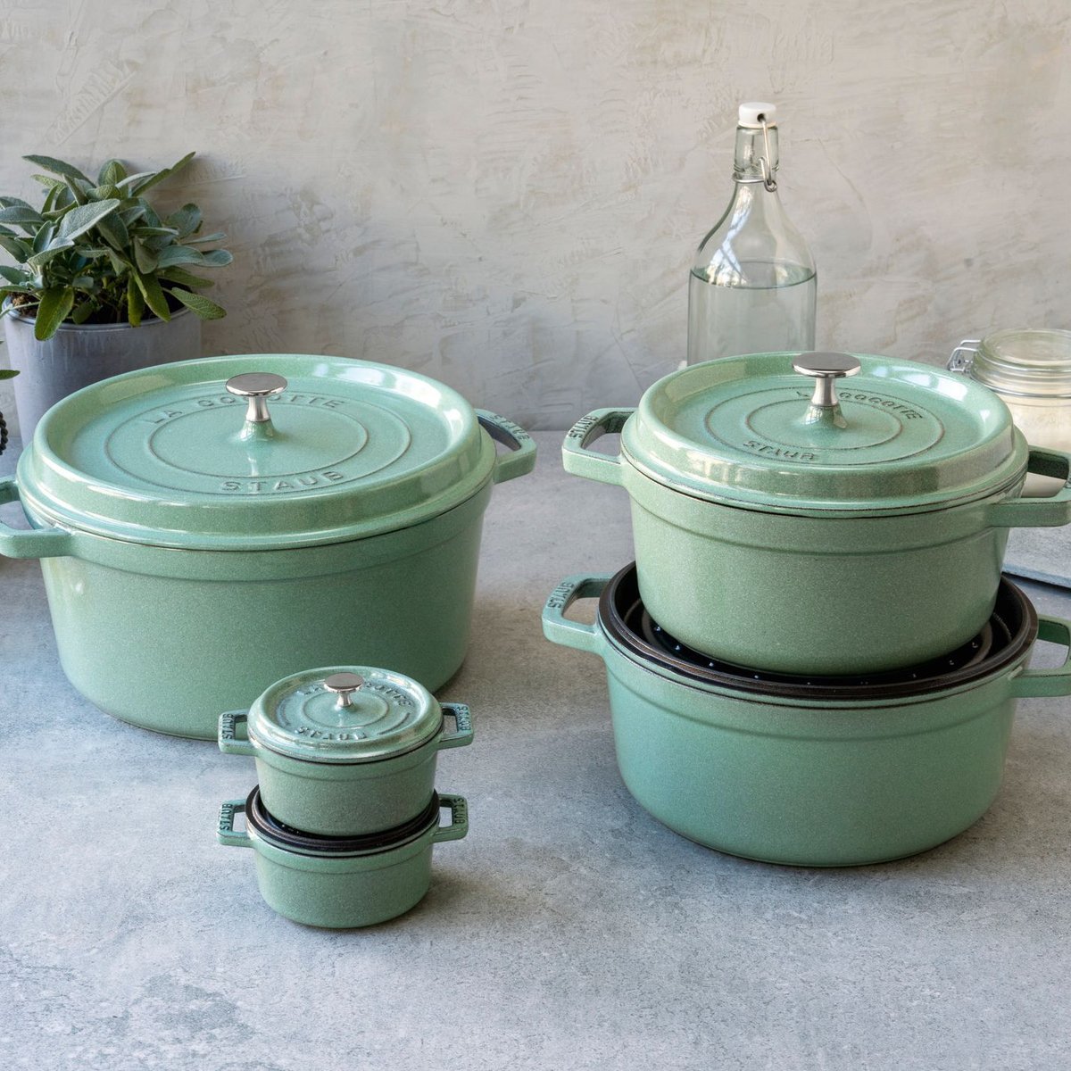 Cocotte en fonte, Rond(e), Sauge sauge, STAUB