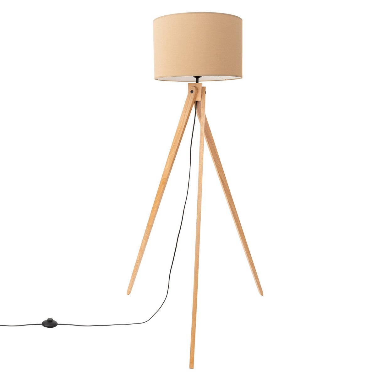 Lampadaire Tissu Taupe E27 1 Natt taupe, EDEN
