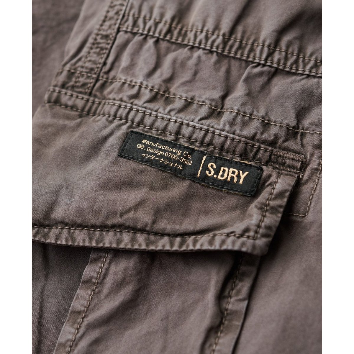 Pantalon cargo taille basse élastique Vintage marron taupe délavé, SUPERDRY