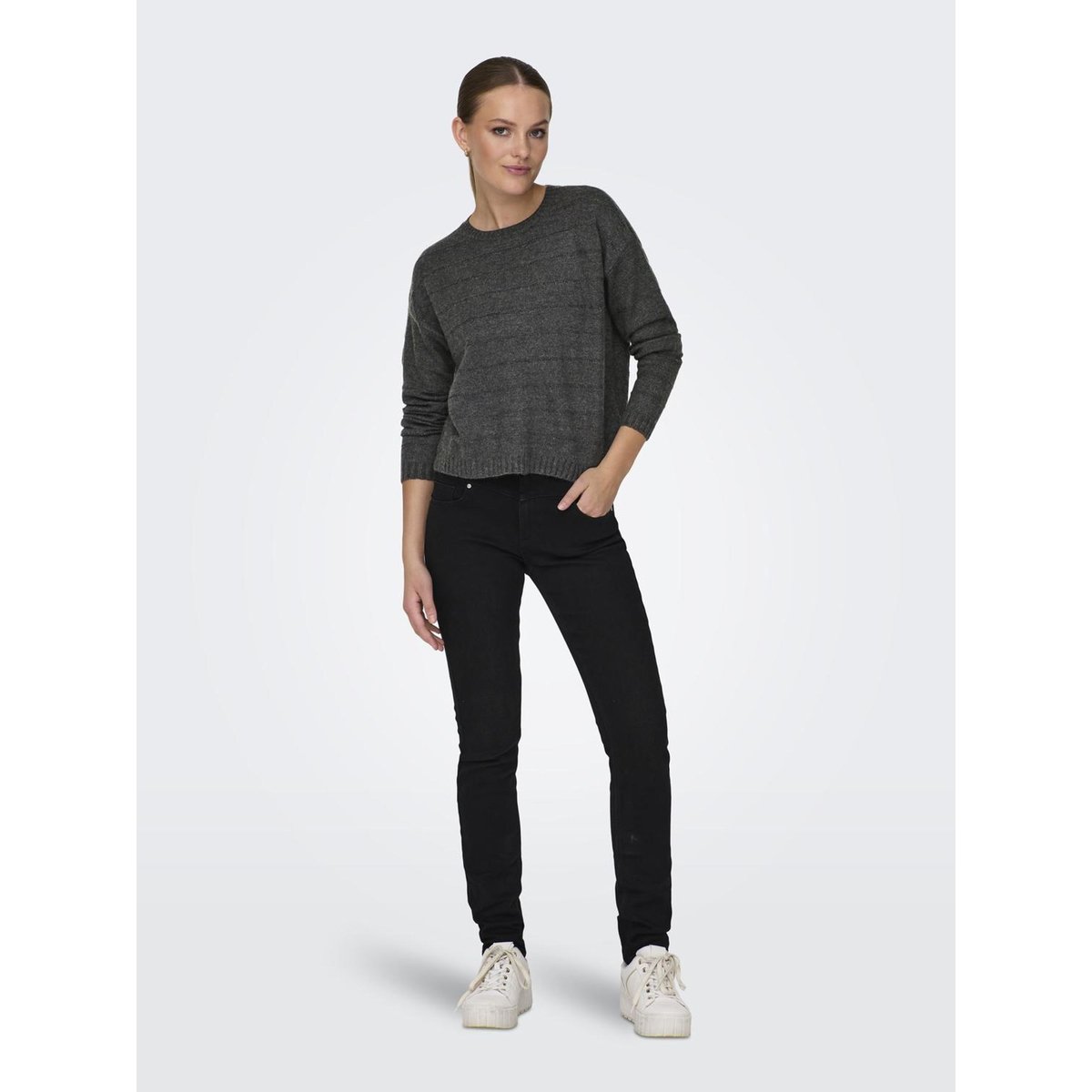 Pull En Maille dark grey melange, ONLY