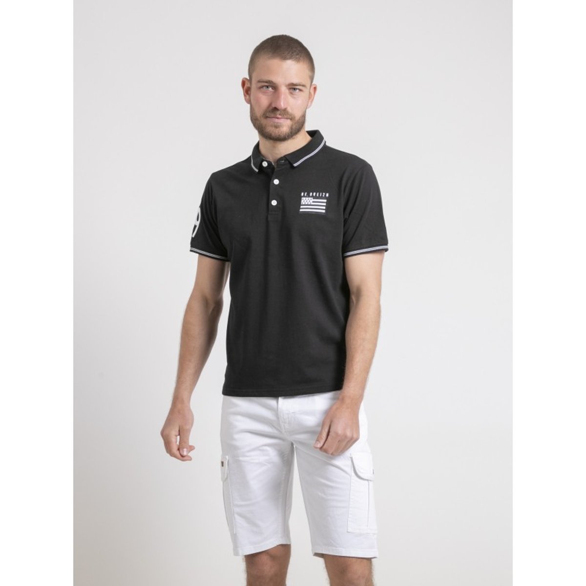 Polo Manches Courtes Pur Coton Pahdu noir, RITCHIE