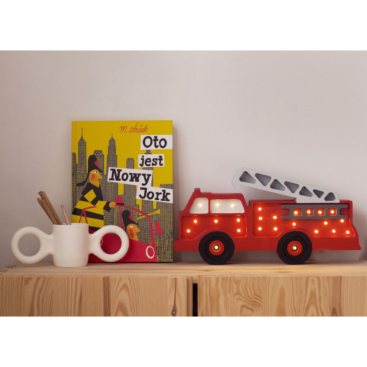 Lampe Veilleuse Camion de pompiers rouge, LITTLE LIGHTS