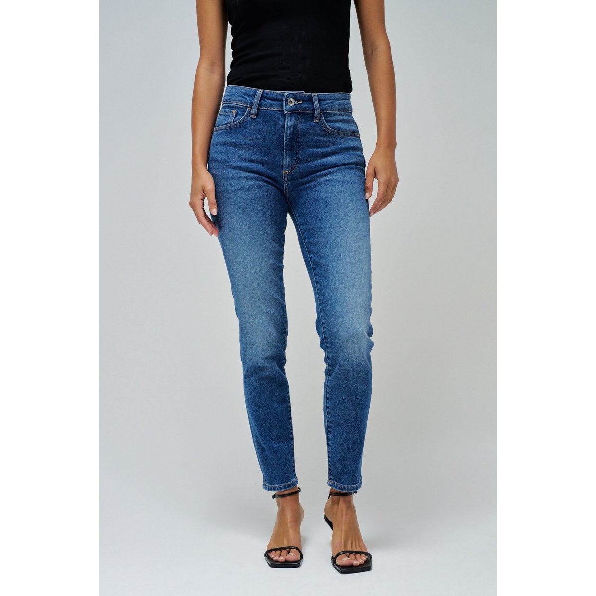 JEAN DESTINY PUSH UP CROPPED SKINNY bleu, SALSA JEANS