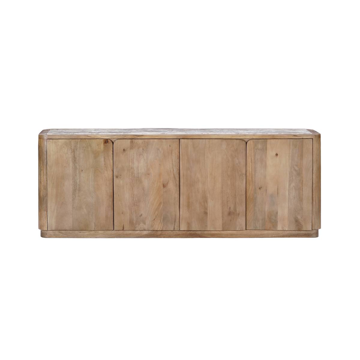 Buffet en bois de manguier et en marbre LUMEYA bois clair, MADE IN MEUBLES