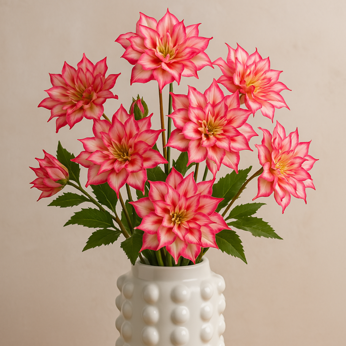 Tige de rose artificielle H49 rose, SIA DECO