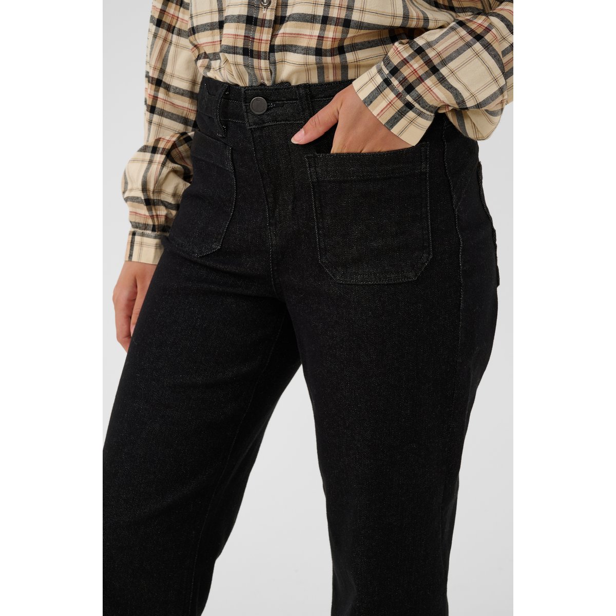 Jeans noir halifax black washed denim, CREAM