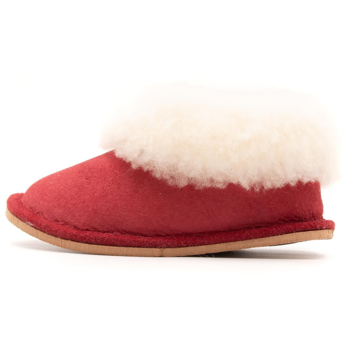 Chaussons a enfiler en daim SHEEP rouge, BONI&SIDONIE