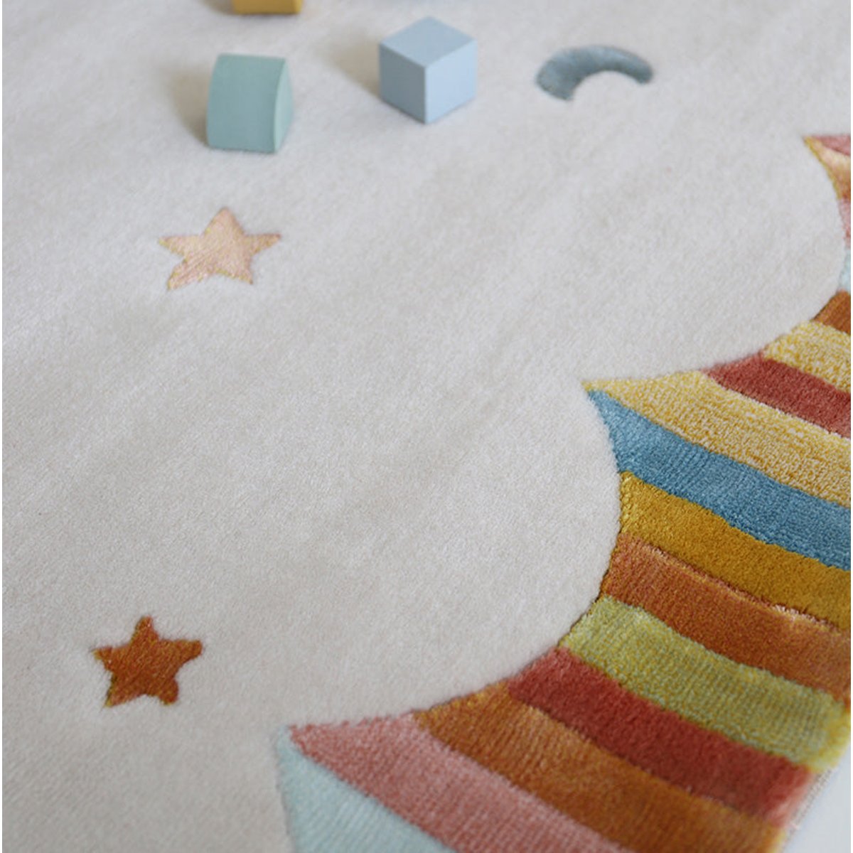 Tapis chambre enfant multicolore DANCING BIRDS couleur unique, NATTIOT