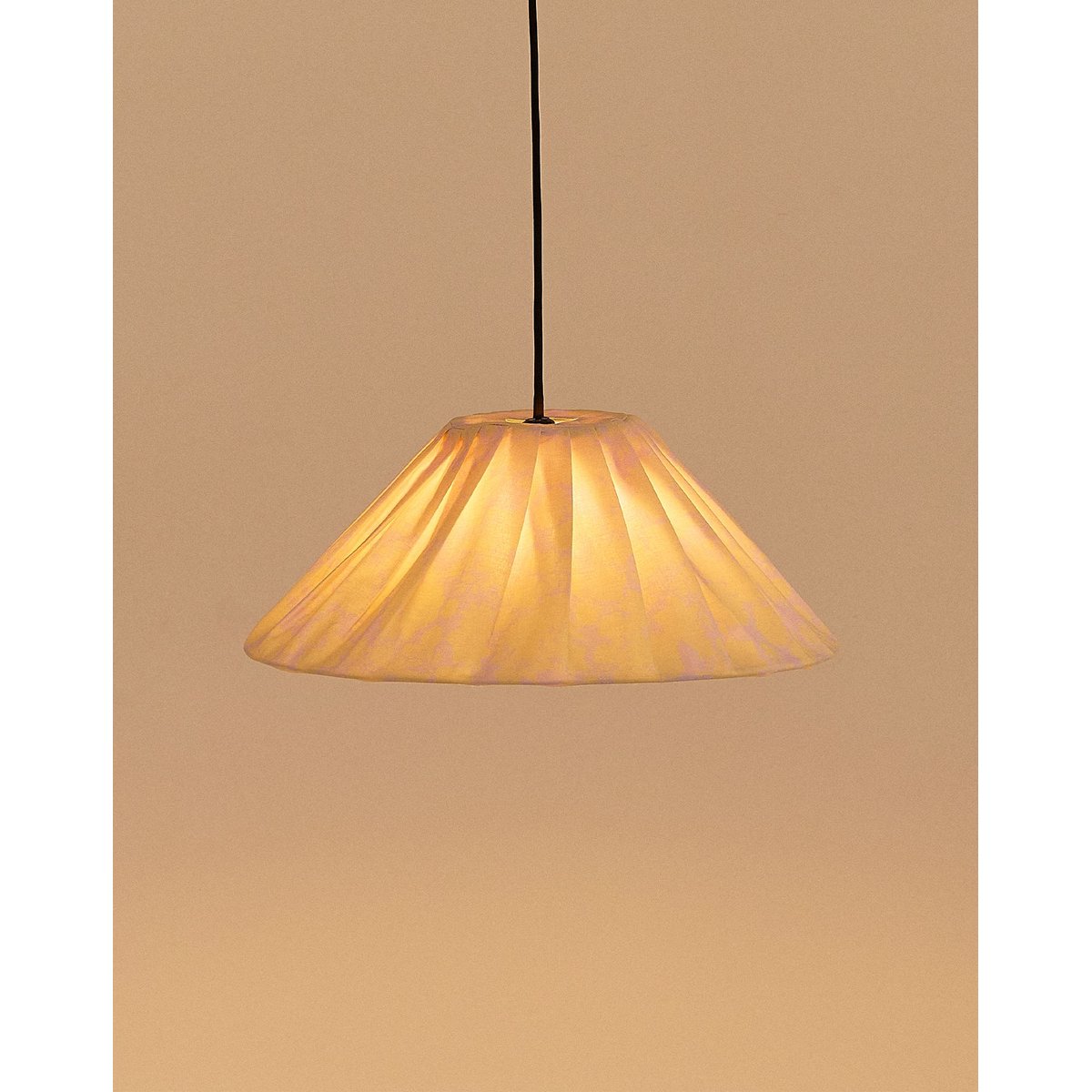 Abat-jour plissé pour suspension 50 cm Ava yellow flowers, NOBODINOZ